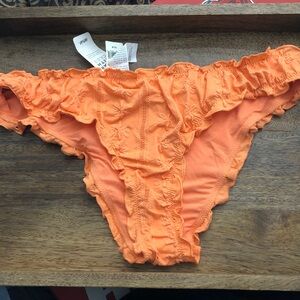 Aerie Orange Ruffle Bikini Bottom